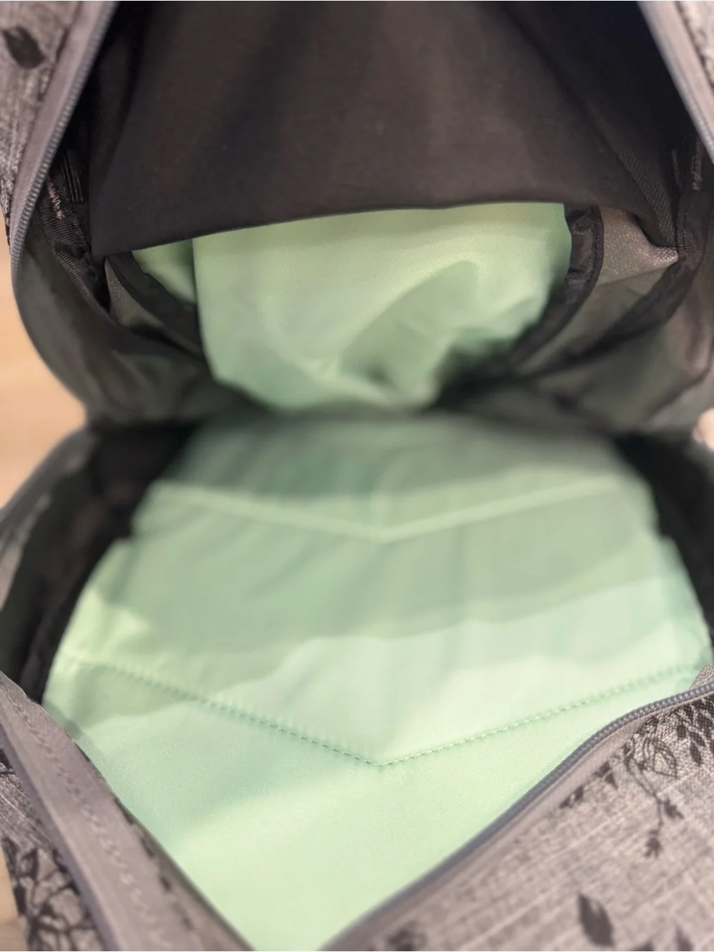 Dakine Gray Floral Backpack with Mint Bungee